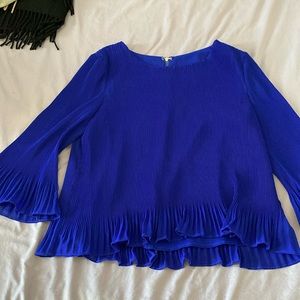Beautiful colbalt blue pleated shirt